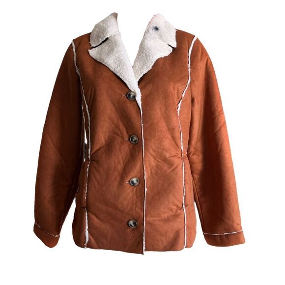 Susan Graver Weekend Bonded Faux Suede & Sherpa Coat - Picture 4 of 7